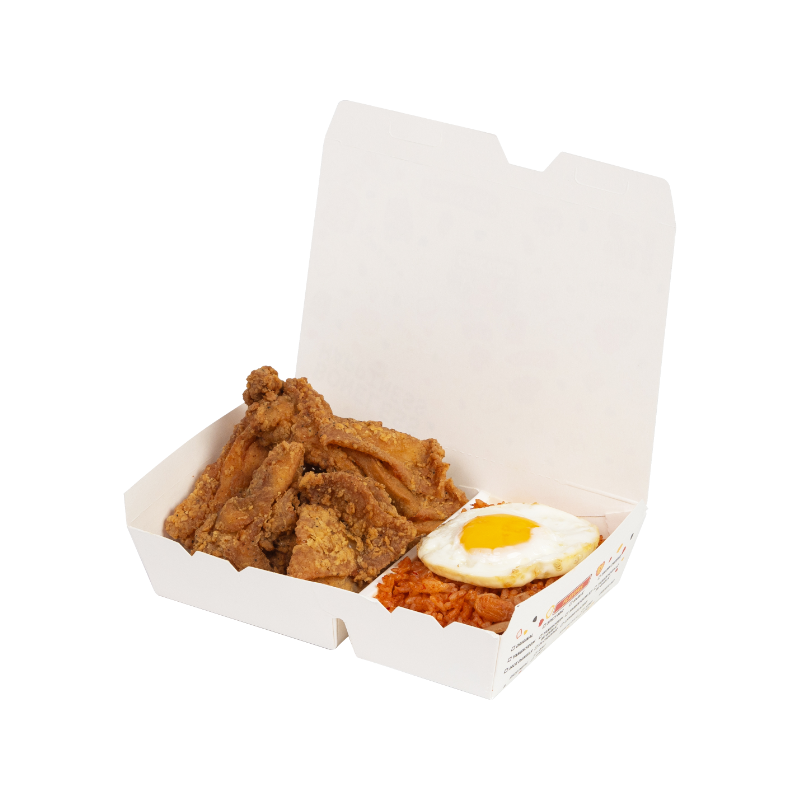 Three (3) pcs boneless chicken with kimchi rice
