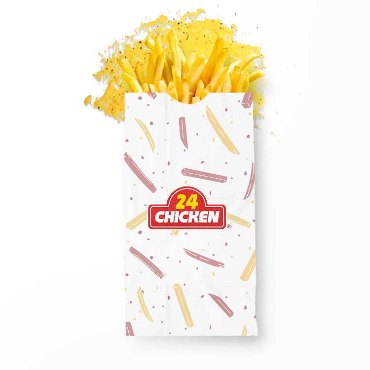 Cajun Fries sprinkled with your choice of flavor — Sweetcorn or 24 Cheddar